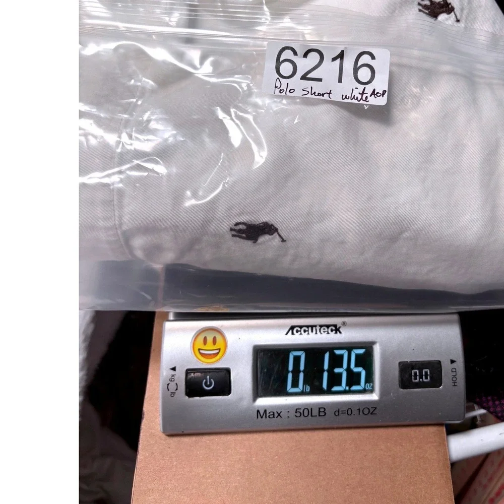 Polo Ralph Lauren Shorts Chinos Mens 33‎ White All Over PONY OGO Classic Preppy